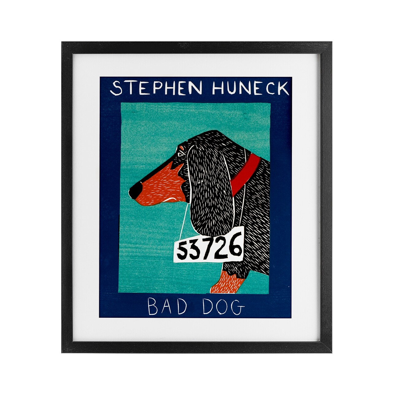 Stupell Industries Bad Dog Dachshund Framed Print Under Glass, design by Stephen Huneck